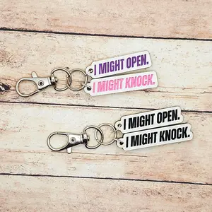 Heated Rivalry Keychain, I Might Open I Might Knock Quote, Hockey Romance Book Fan Charm