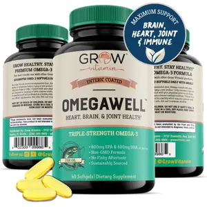 Grow Vitamin Beyond Omega 3 Fish Oil: Heart Brain Joint Health - Enteric Coated