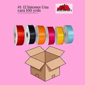 #1: box of 12 Ribbons One Face 100 Yards - Choose Your Colors While On Live  - Satin Ribbon- Eternal Roses