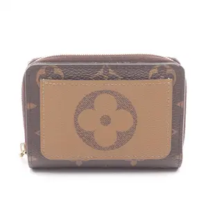 Pre-owned Louis Vuitton Canvas Small Leather Goods Portefeuille Lou Monogram Reverse Leather PVC Wallet