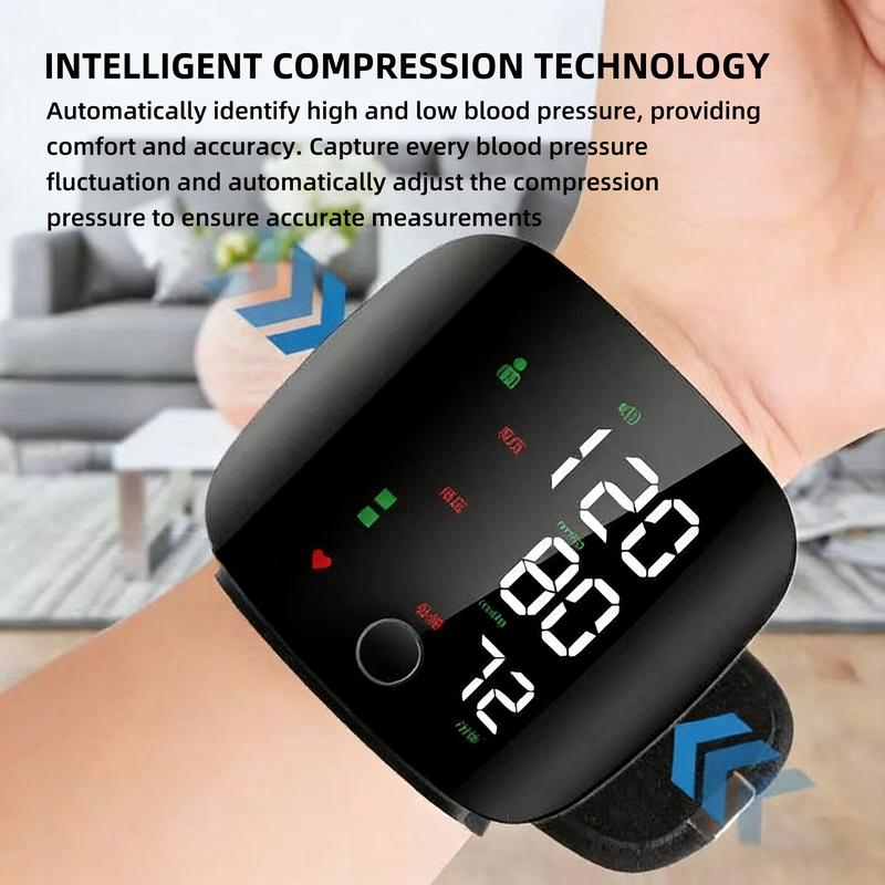 Rechargeable Wrist Blood Pressure with LED Touch Screen, Voice Broadcast & 99x2 Memory Made Simple. Accurate Home Bp Tracking