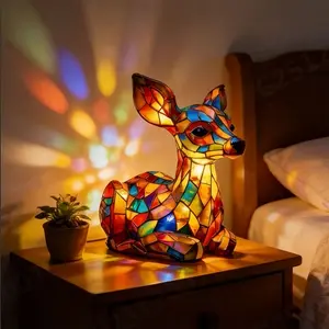 New Dog Series Resin Figurine, LED Night Light Art Animal Statue, Creative Home Desktop Decoration, Cross-Border Fashion Accessory