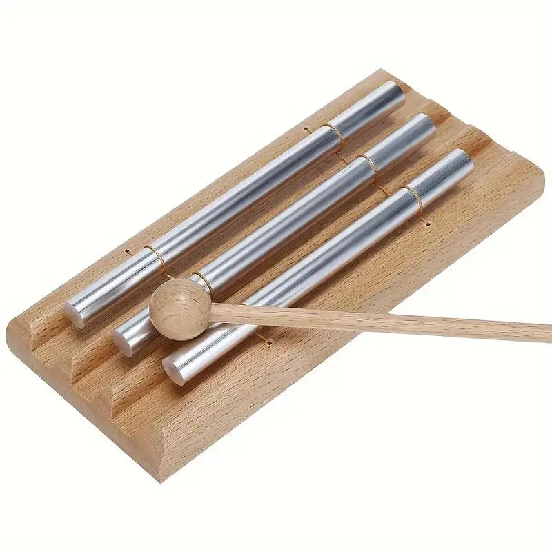 Wooden Meditation Chimes, Durable Hand Bell, Music Classroom Supplies, Teacher Tools, Percussion Instrument Reminder for Prayer Yoga, Musical Instrument, Percussion Musical Instruments, Yoga Practice Tools, Metal