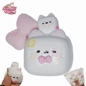 Kitty Stackers Squishy, Handmade taba squishy, Food-Grade Silicone Slow-Rising Rebound Squishy, Sticky Squeeze Toys Gift, Fidget Toys for Stress Relief, Non-Toxic Sensory Toys (8.64oz/245g)