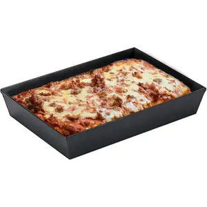 Detroit Style Pizza Pan 14x10 Non-Stick Deep Dish Baking Pan  Pre-Seasoned Aluminized Steel Tray for Sicilian Pizza, Brownies, Focaccia & Lasagna