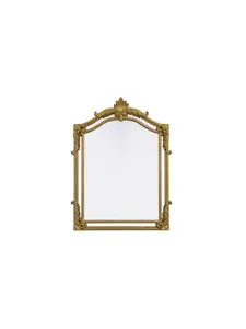 212 MAIN Madeline Traditional Gold Leaf Wall Mirror - 31.5x42 in. Rectangular Resin Frame, Antique Hanging Iron Home Decor for Kitchen, Bath (Model MR7A3242GF)