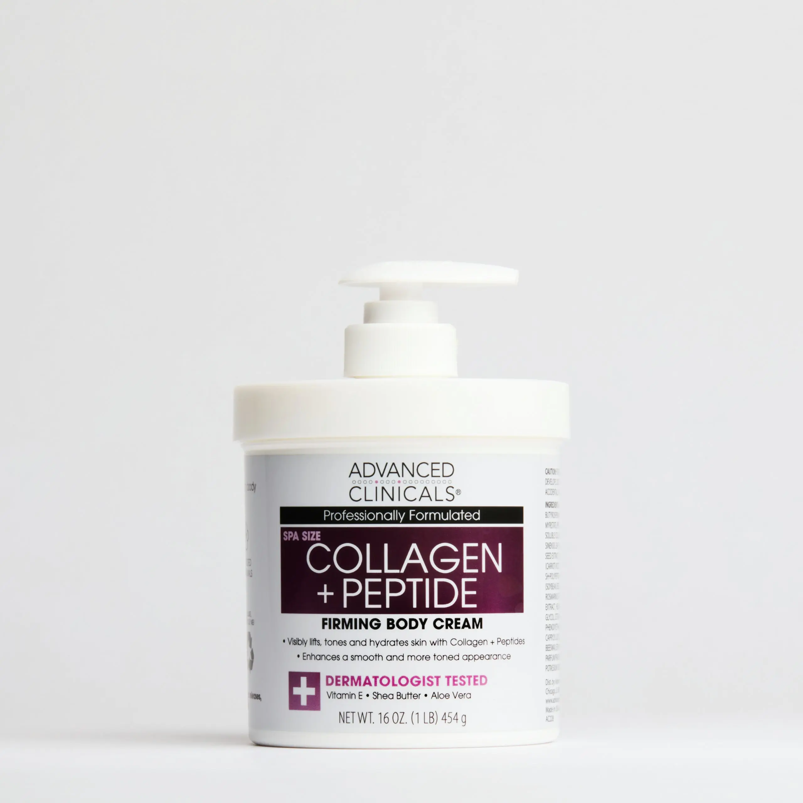 Advanced Clinicals Collagen-Peptide Body Cream, Shea & Green Tea Infused Body Care Moisturizer for Firming, Smoothing Crepey Skin