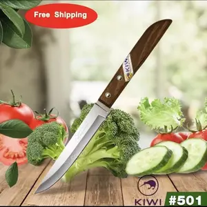 12pcs KIWI Knife Stainless Steel Blade Wood Handle - Utility/ Kitchen Knife #501