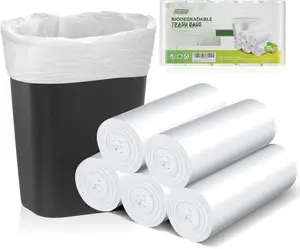 Inwaysin Ultra Thick & Strong Biodegradable Trash Bags - 85 Counts, 13 Gallon - Unscented, Easy Tear for Kitchen, Bedroom, Office