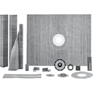 VEVOR Shower Curb Kit, 72x72 Shower Pan Kit with 2 ABS Central Flange, 4 Stainless Steel Grate, Waterproof Shower Curb Membrane Strip, Shower Pan Slope Sticks Fit for BathroomVEVOR Super Brand Day