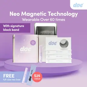 DOE LASHES Beauty Neo Starter Pack - Handcrafted Vegan Silk Strip Lashes, Lightweight and Comfortable Eyelashes, Magnetic Lashes, Cosmetic