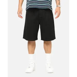 Carre Drill Pleated Jorts Black
