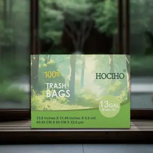 100% Home Compostable Liner Bags, 13 Gallon11.35 Liter, 100 Count, Extra Thick 0.71 Mil, Smal!  Kitchen Food Scrap Waste Bags, ASTM D6400US BPl, CMA and Europe OK Compost HomeCertified