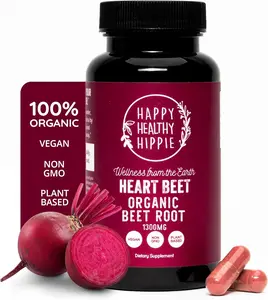 Organic Beet Root Capsules [1,300mg Superfood] – Blood Pressure Support, Nitric Oxide Supplements for Men & Women, Flow & Circulation | Beetroot Powder, Antioxidant, Brain Food | Vegan, 60 Ct