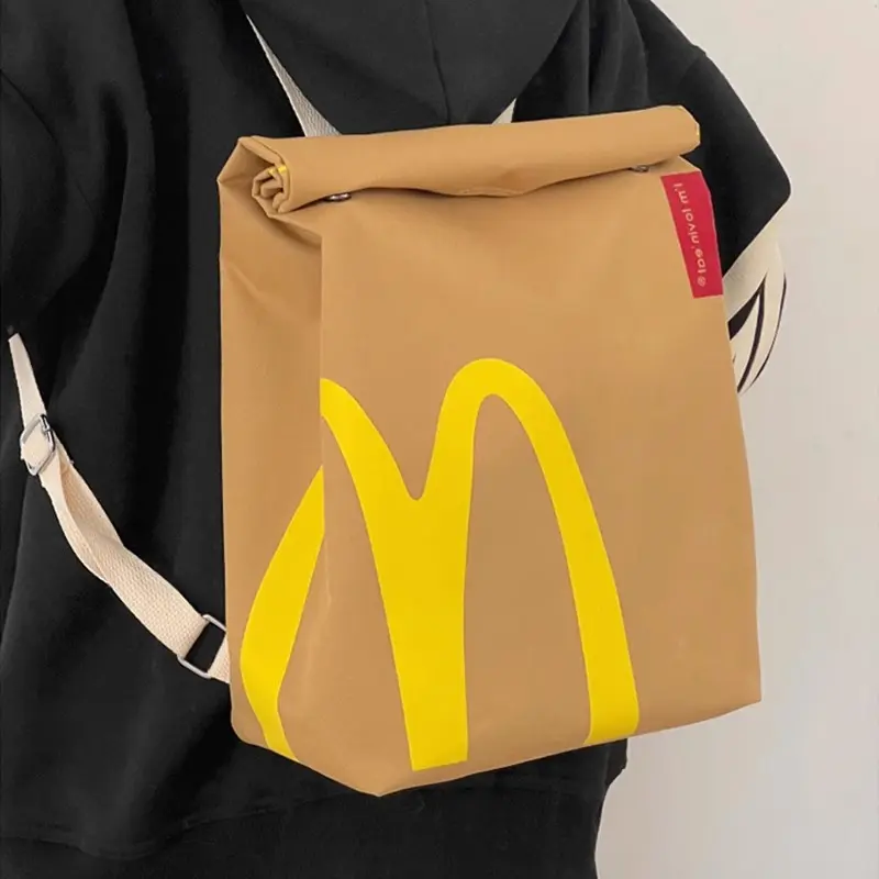 Funny McDonald's Backpack Shoulder Bag for Women Teen Girls Bookbag Lightweight Waterproof Travel Casual Daypack