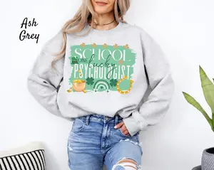School Psychologist St Patricks Day  T-SHIRT / Sweatshirt /Hoodie  | Lucky Shamrock School Psych Long Sleeve Pullover