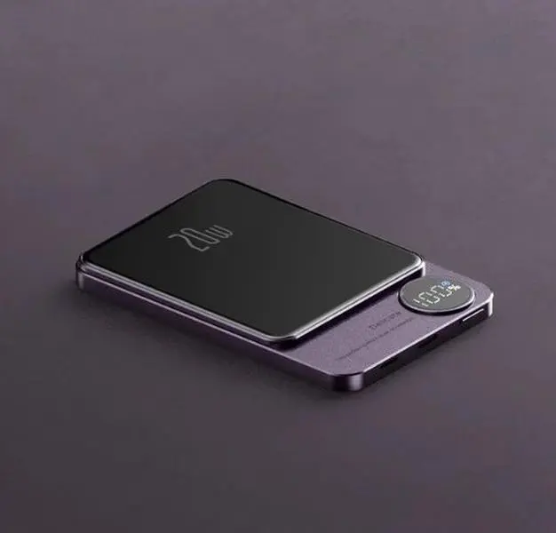 15W MagSafe Led Wireless Smartphone Fast Charger - Purple Aluminum