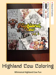 Highland Cow Coloring Book Vol. 4: Whimsical Pages of Shaggy Cows, Scenic Highlands & Relaxing Creativity for All AgesNew, Highland Cow Designs for Stress Free, Joy & Creat