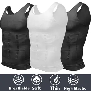 1/2PCS Men's Compression Vest Tummy Control Undershirts Shaping Vest,Men Sleeveless Shirt Shapewear, Sport Vest,Men Breathable Round Neck Compression Tank Top Men Shirt For Running Workout Fitness Basketball,Menswear Underwear For All Seasons