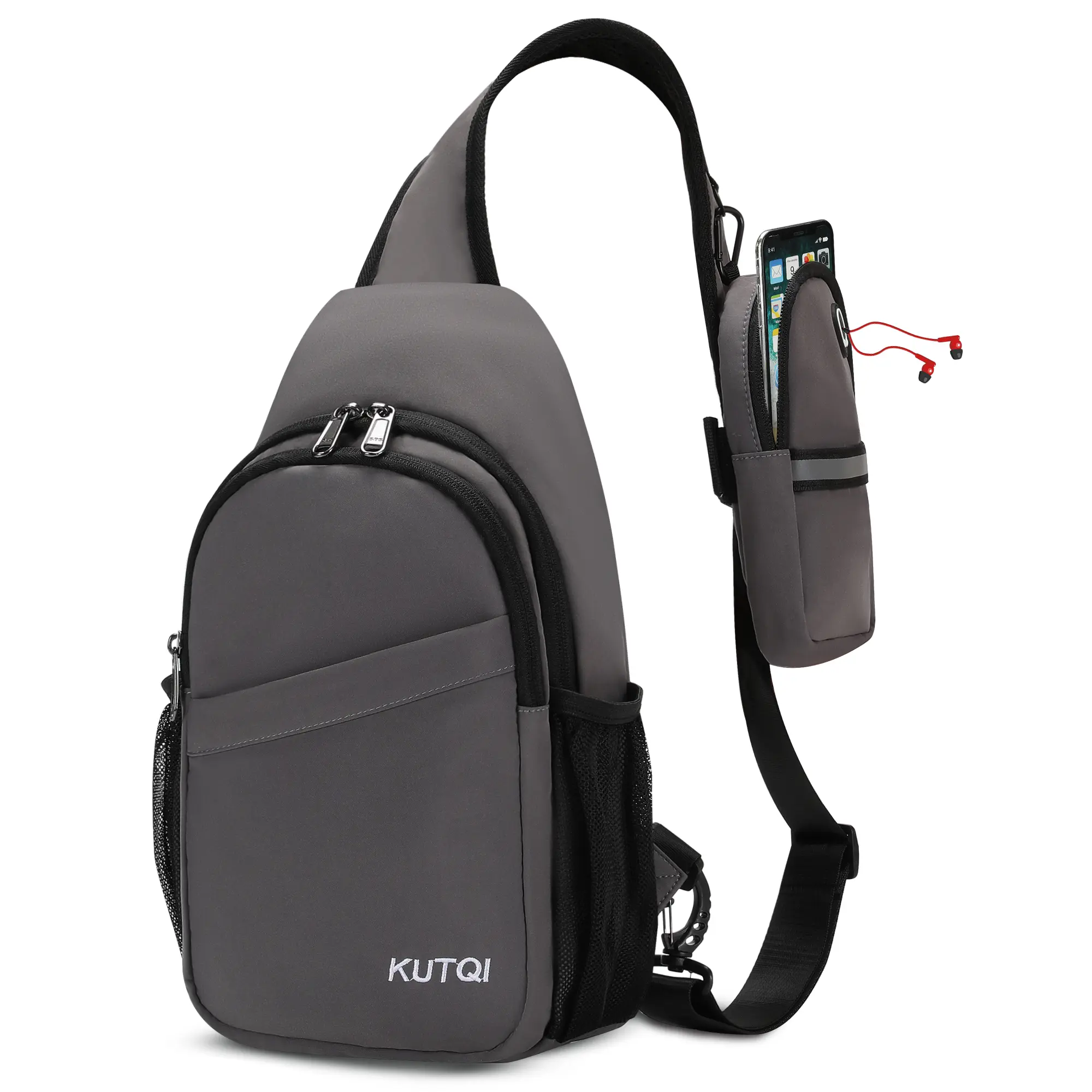 Sling Bag Backpack Crossbody Bags for Women, Large Cross Body Fanny Packs Chest Bag for Travel Hiking Cycling with Detachable Phone Bag