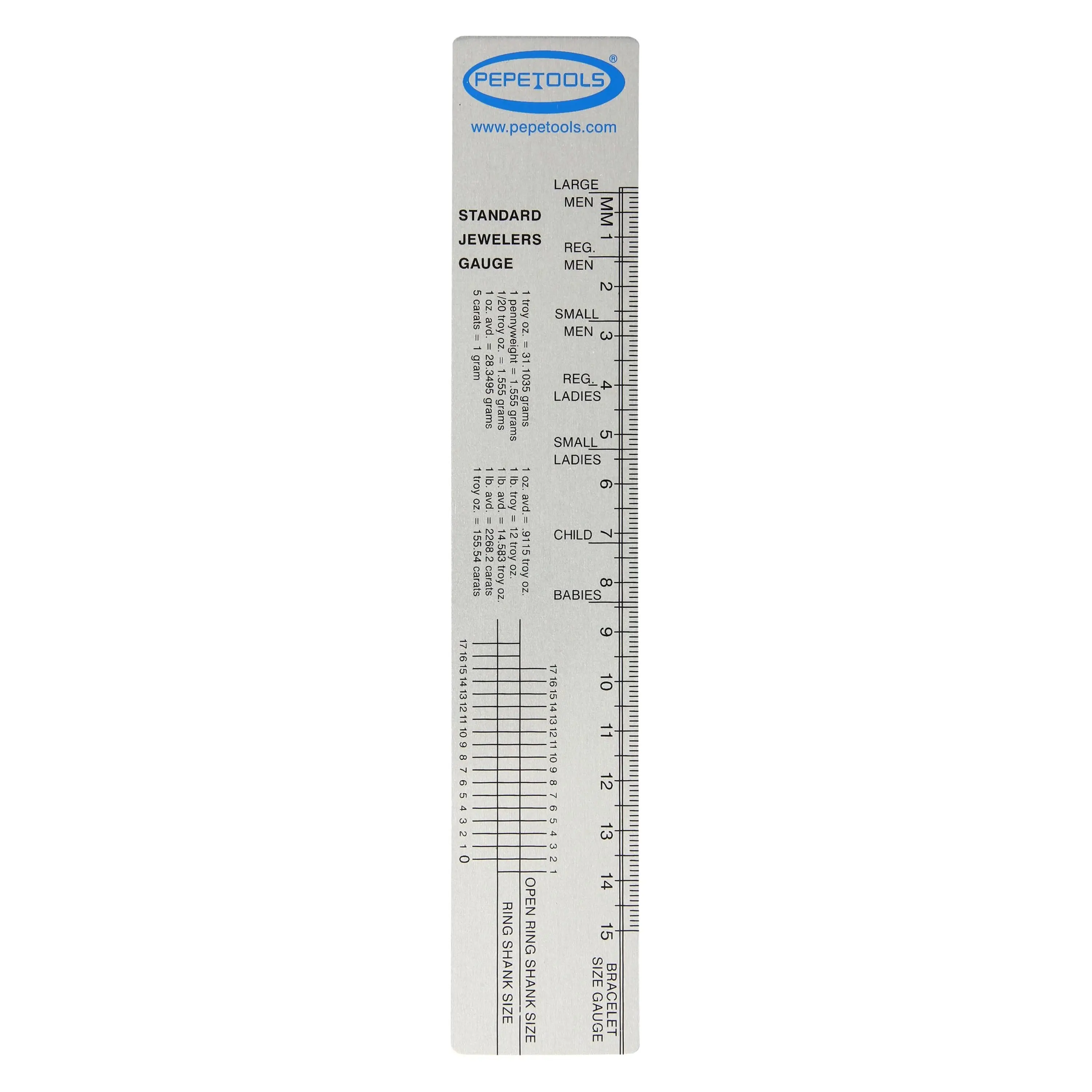 Standard Jeweler's Gauge Ruler – Ring &amp; Bracelet Sizing Tool