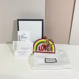 Pre-owned GUCCI cowhide Bag Accessories Rainbow Keychain qiqicj5932