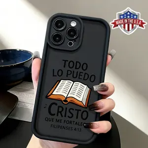 Stylish Christian Bible Verse Todo Lo Puedo En Cristo Design Case for iPhone 17 16 15 14 Pro Max 13 12 11 XR XS Plus Air Slim Shockproof Anti Drop Protective TPU Cover