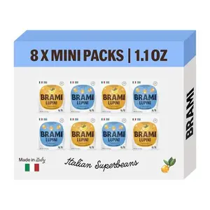 Brami Lupini Beans Snack, Variety | 7g Plant Protein, 0g Net Carbs | Vegan, Vegetarian, Keto, Plant Based, Mediterranean Diet | 1.1 Ounce (Pack of 8)