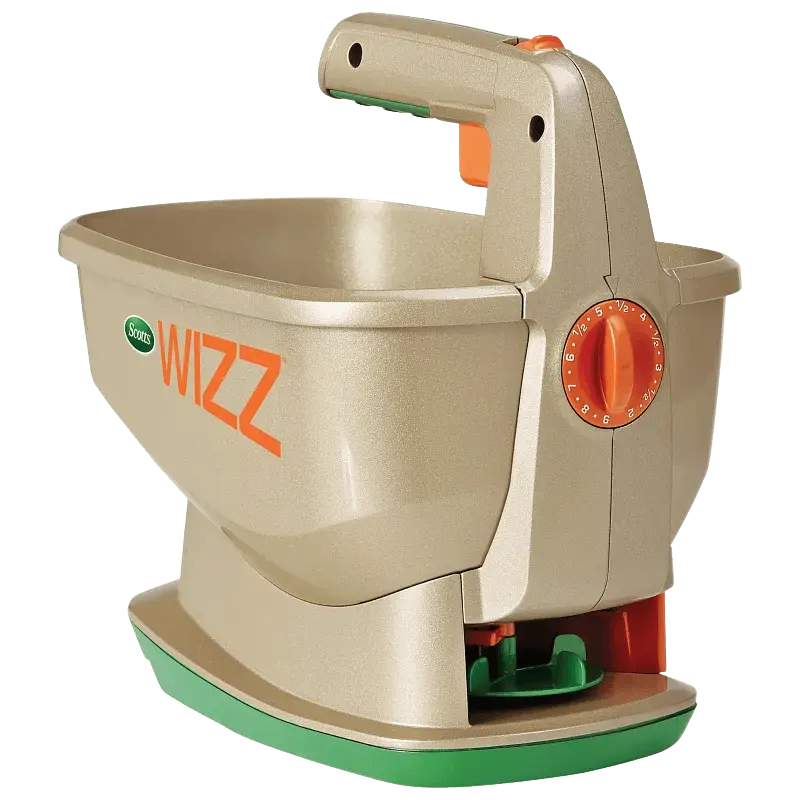 Scotts Wizz Spreader - Battery Powered, Handheld Spreader with EdgeGuard Technology, For Small Yards