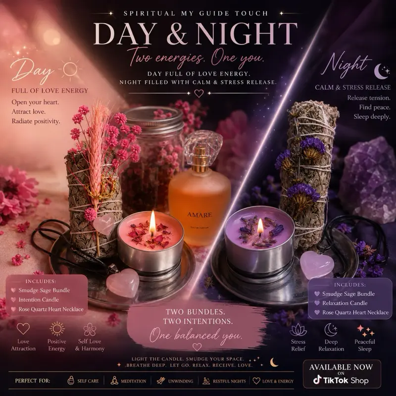 Spiritual My Guide Touch — Day & Night Energy Duo | Love & Relaxation Smudge Sage Set