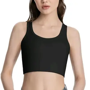 CuteStreet Transgender Tomboy FTM Chest Binder Pull On ClosureBreathable Strong Compression Tank TopTrans Bra Binder Seamless Nylon Fabric Full Cup Moderate Lift Adjustable Comfortable Womenswear Vest Strap workout sets women gym sets for women sports bra