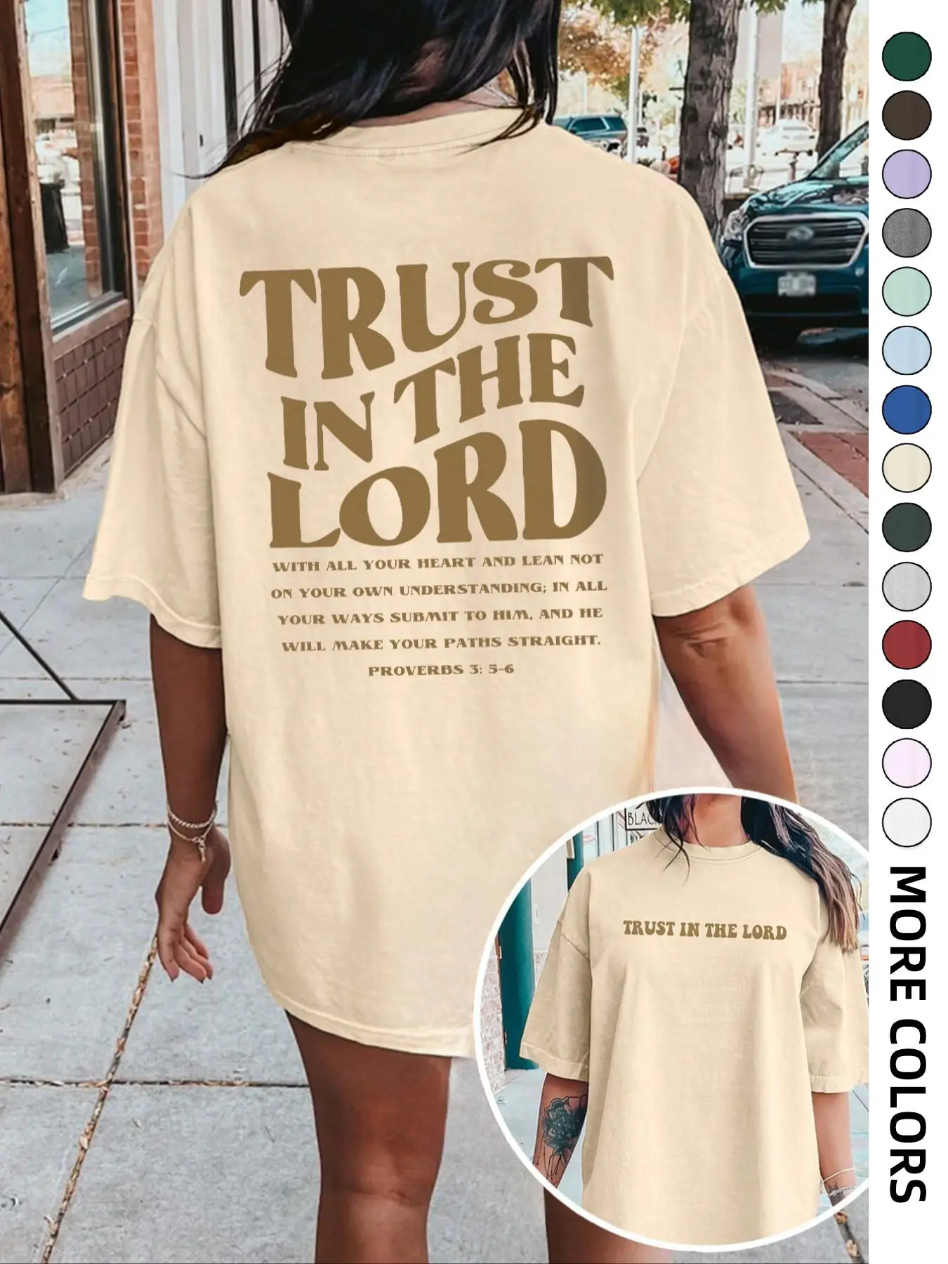 Women's Plain / Letter Print Drop Shoulder Tee, Casual Comfy Half Sleeve Round Neck T-shirt for Summer, Fashion Simple Women's Top for Daily Wear