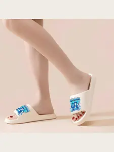 Six Seven Cartoon Number Print Slippers for Kids Boys Girls Comfortable Non Slip Indoor Home Sandals Funny Character Design Soft Sole Lightweight Casual Footwear
