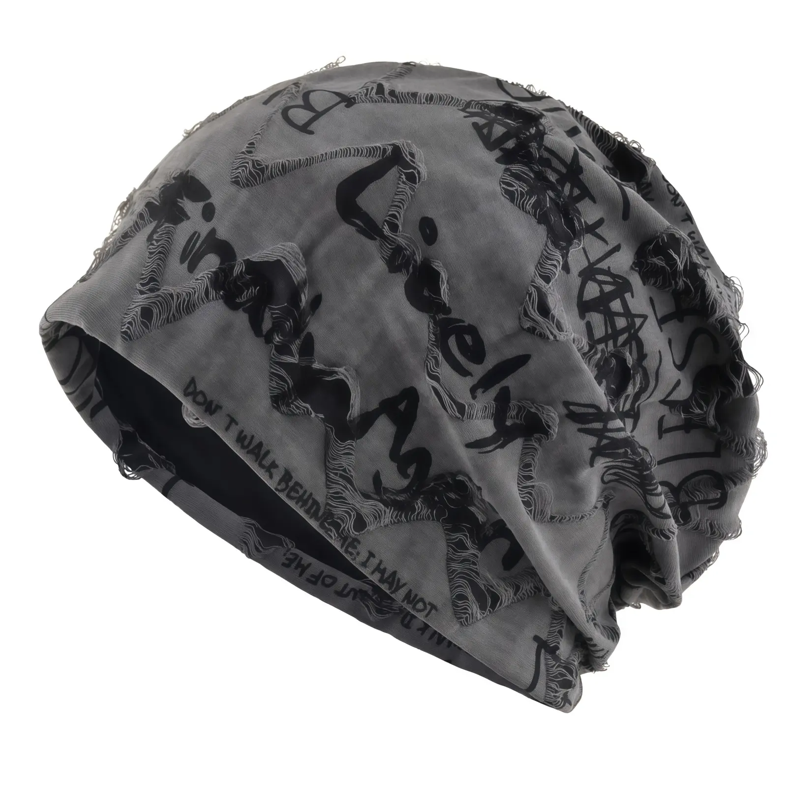 2026 Viral Y2K Graphic Graffiti Star Slouch Cap - Distressed Frayed Edge Vintage Washed Oversized Street Beanie, Soft Lightweight Unisex Grunge Punk Fashion Accessory for Everyday Use, Gen Z Teens Birthday Gift