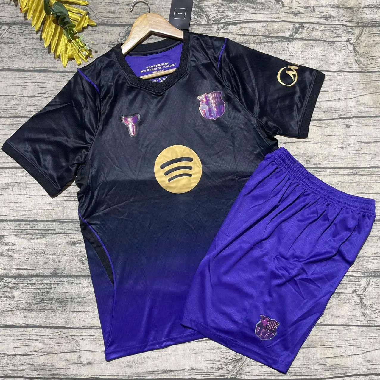 Custom Away Kit  Stylish Barca Football Jersey Set with Custom Name and Number Printing