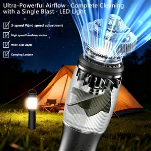 New Mini Turbo Fan with High Bright LED Light, Portable Handheld Air Blower, Wireless Drummer for Keyboard Car BBQ Camping