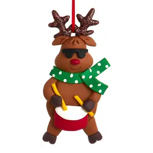 Rock And Roll Reindeer Drum Ornament