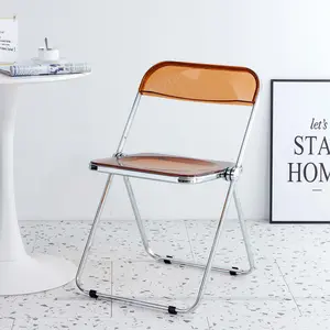 Transparent Folding Chair Pc Plastic Living Room Seat 1/2 pieces