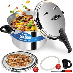 6 qt Thickened Aluminum Pressure Cooker Compatible with All Stovetops and Induction 6+ quart ollas de presión para cocinar
