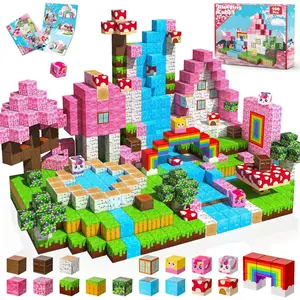 100PCS Magnetic Building Cubes, Unicorn Magnet Cubes for Kids Age 3-10, STEM Montessori Stacking Toy, Sensory Tiles Building Birthday Easter Gifts