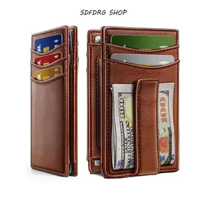 European & American Men’s Minimalist Wallet – Slim Magnetic Money Clip Card Holder with Large Capacity, Premium Leather Credit Card Wallet for Daily Use, Travel & Business, Perfect Father’s Day or Birthday Gift
