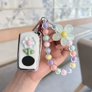 ACEBOY for Toyota Key Fob Cover with Keychain Lanyard, Key Case Protection Fit for Toyota RAV4 Fortuner Tundra Camry Highlander Corolla Smart Key Protector Holder