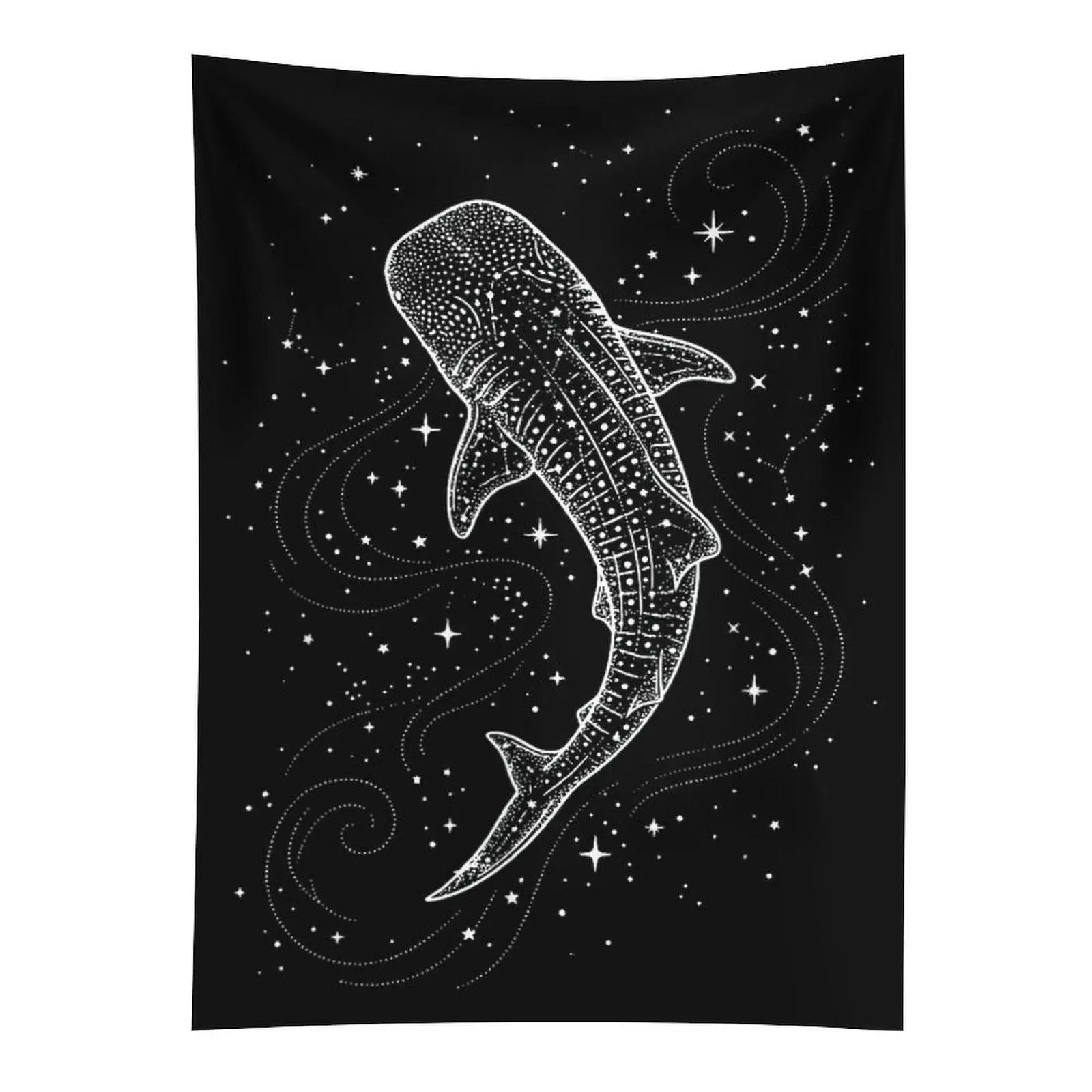 Whale Shark Galaxy Wall Tapestry, Ocean Space Animal Wall Hanging, Aesthetic Bedroom Dorm Decor