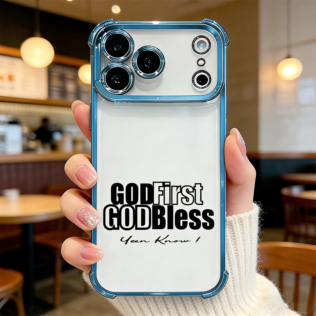 God First God Bless iPhone Case for iPhone 11 12 13 14 15 16 17 Pro Max Plus Air Minimalist Christian Cover DDSJ-260407020