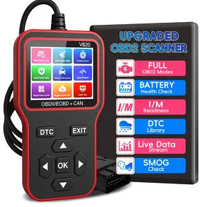 OBD2 Scanner Diagnostic Tool with Battery Tester, Check Engine Fault Code Reader with Live Data, DTC Lookup, Freeze Frame, Scan Tool for All OBDII Protocol Cars Since 1996, Automotive Scan Tool