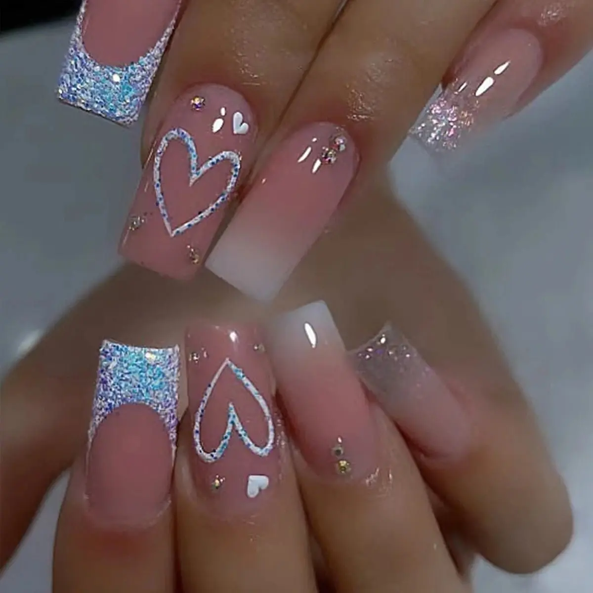 Nude Long Square Press-On Nails | Natural Elegant Look 24pcs