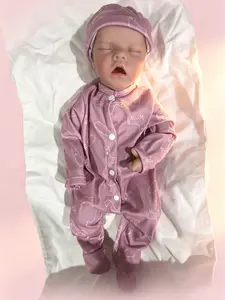 NPK 18-Inch (48cm) Lifelike Realistic Newborn Reborn Baby Doll Hand-Painted Hair Soft Cuddly Gift for Girls Newborn Sleeping Doll Soft Stuffed Doll