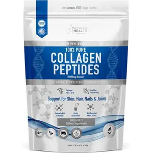 Collagen Peptides Powder Hydrolyzed Type I III Grass Fed Unflavored Gluten Free Keto Paleo 45 Servings 10g Skin Hair Nail Joint Support