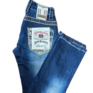 Rock Revolution Jeans - Straight Fit Denim Pants with RR Logo Patch