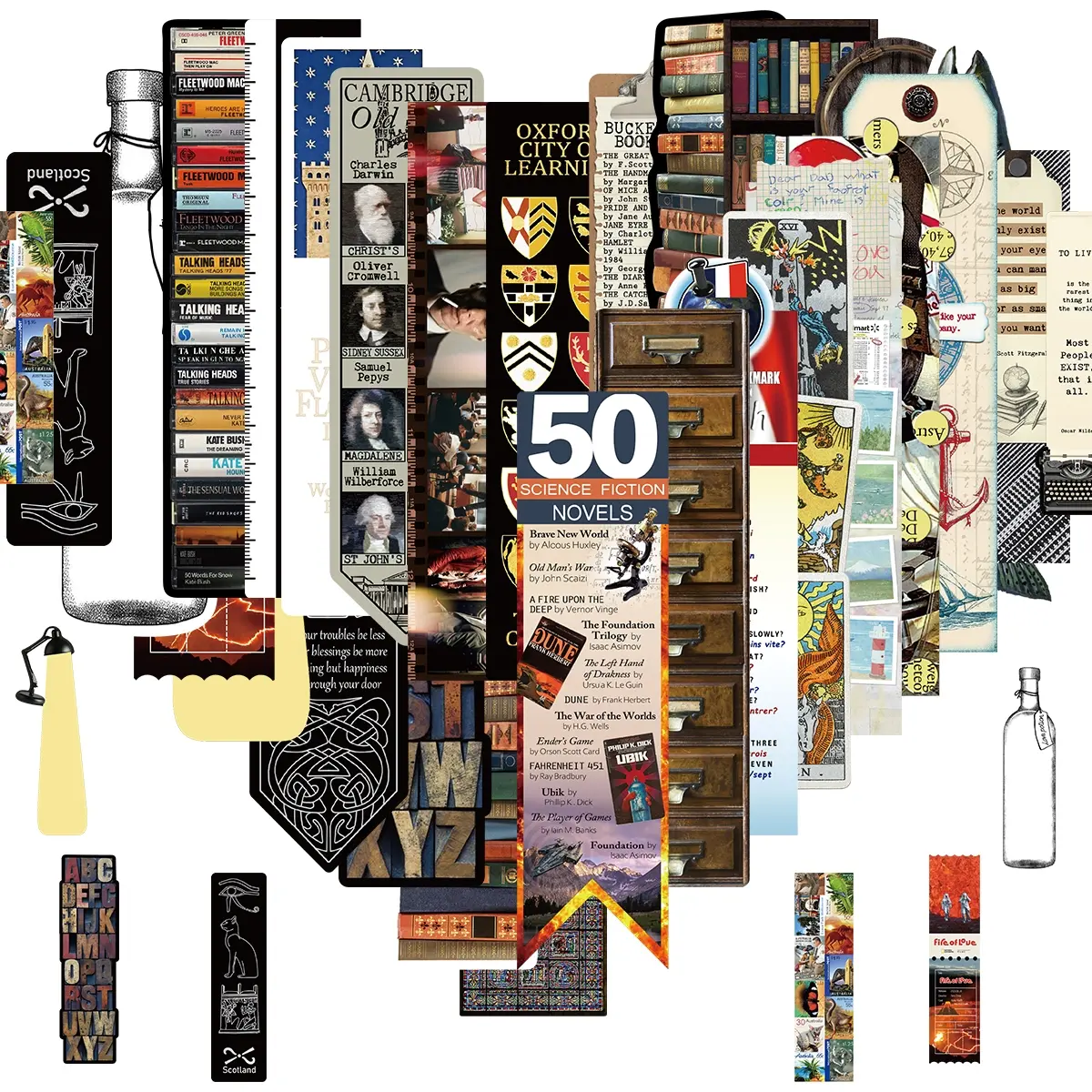 30pcs Motivational Bookmarks, 30 Unique Designs Dual-Sided Printed Paper Bookmarks, Inspiring Book Markers, Book Accessories for All Ages